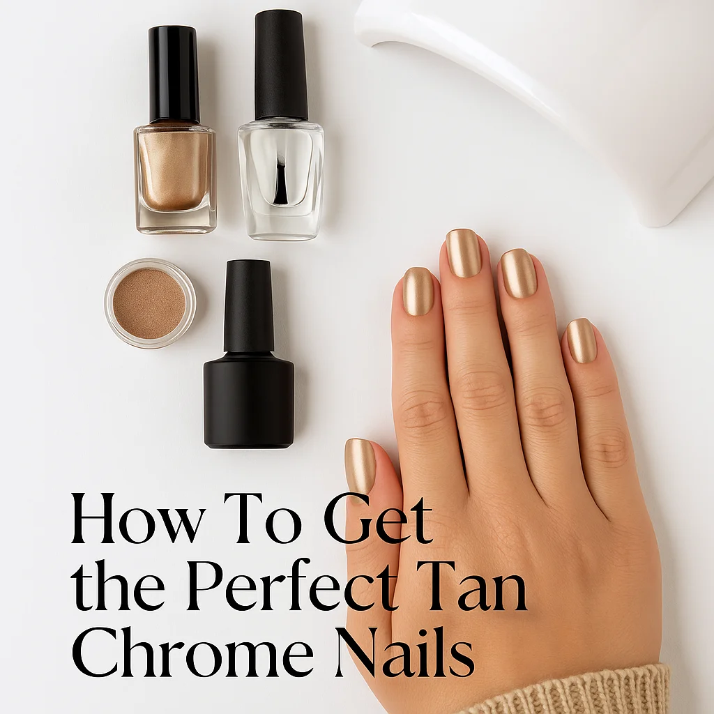 nude chrome nails