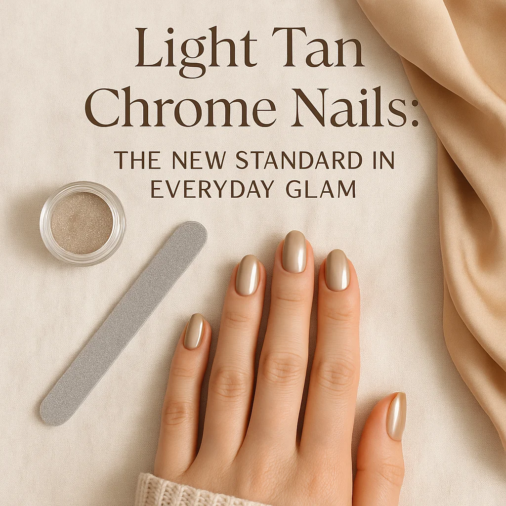 nude chrome nails