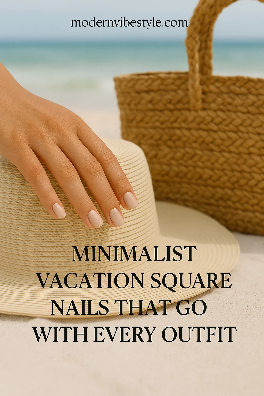 vacation square nails