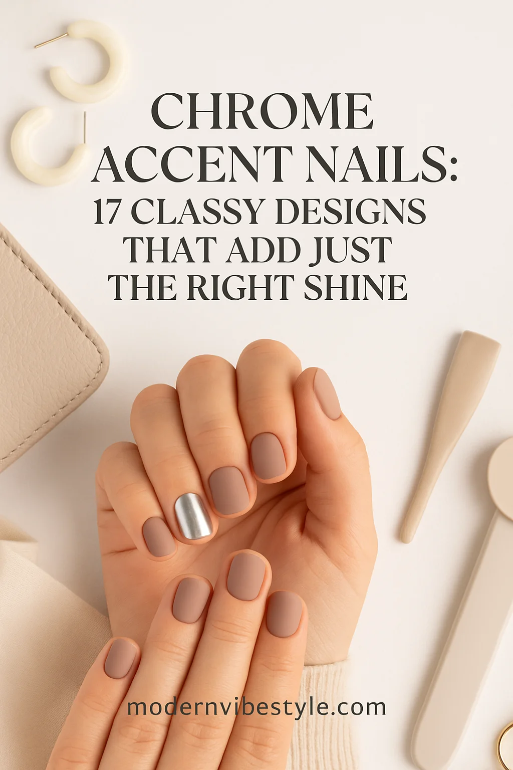 accent chrome manicures